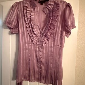 Forever 21 Lavender Ruffled Satin Blouse